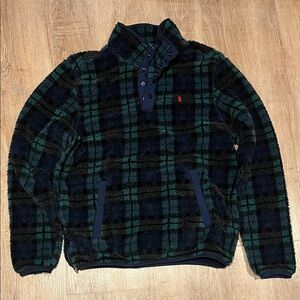 Plaid Fleece Pullover Polo Ralph Lauren